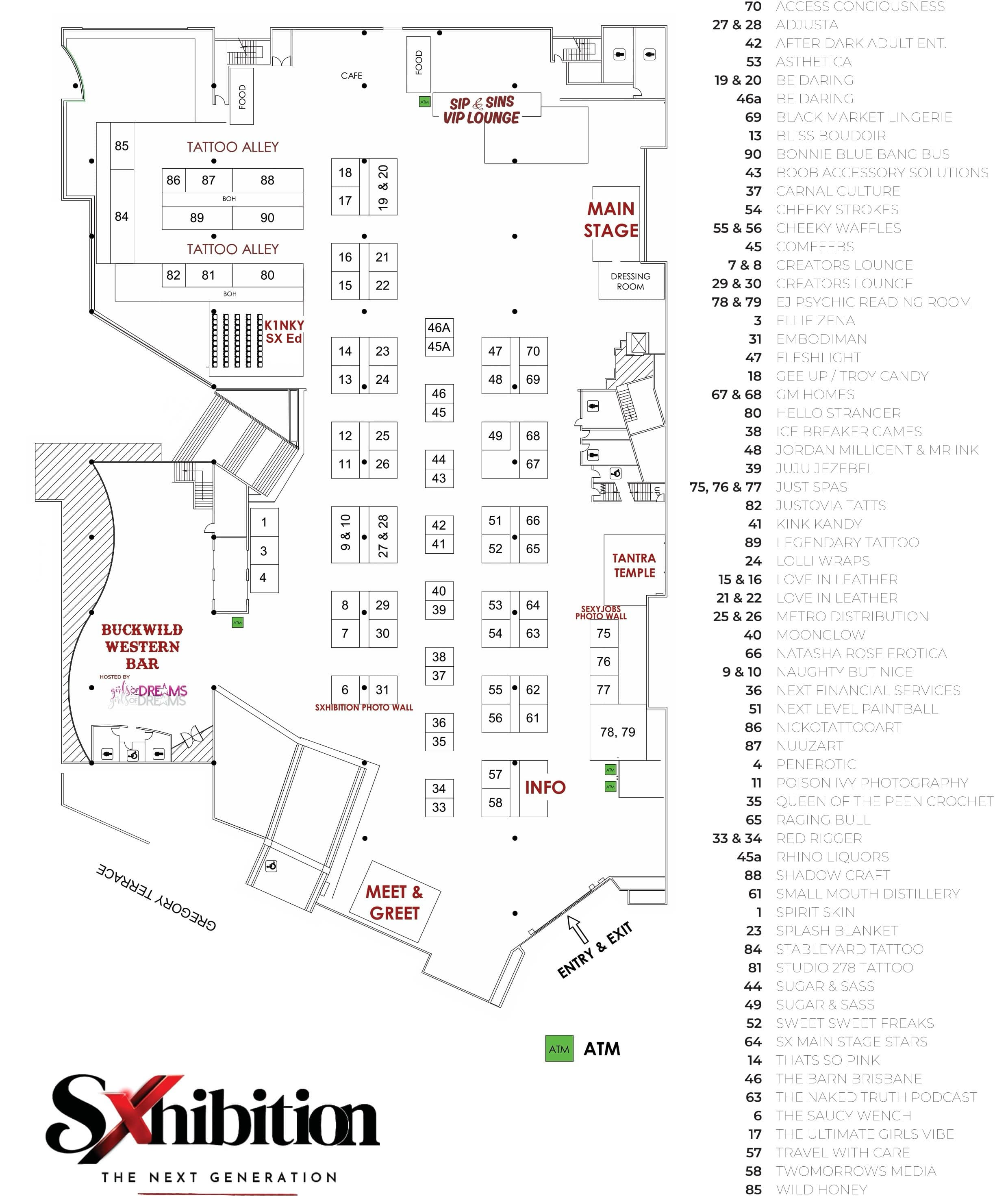 Event map for SXhibition Brisbane 2025